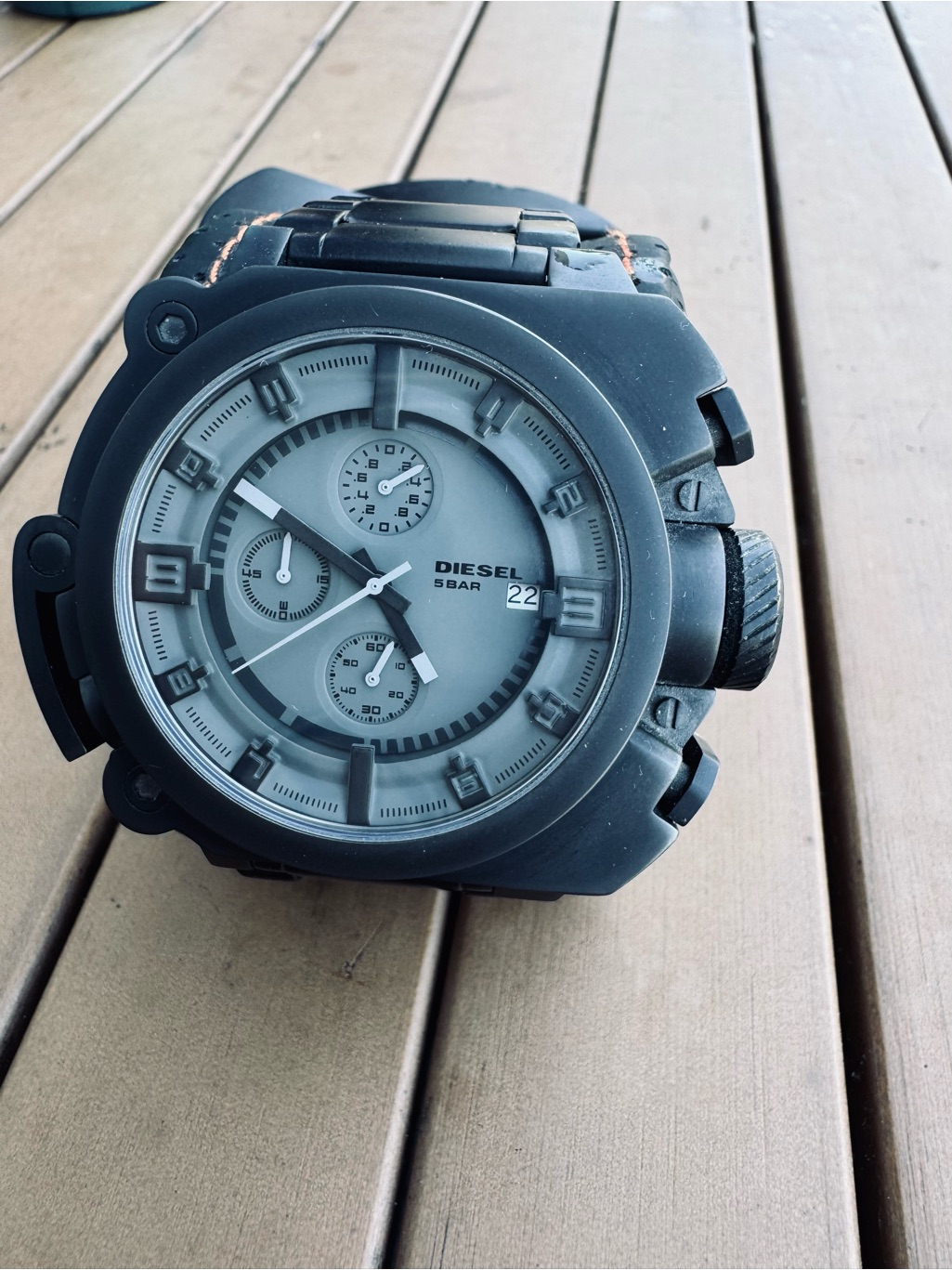 Diesel Black And Gray MultiDial Chronograph Watch